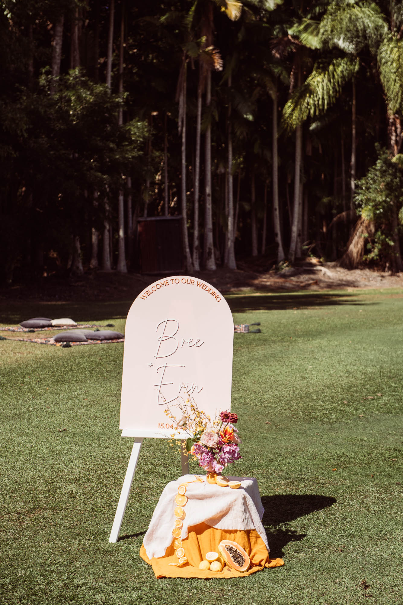 tipi wedding acrylic signage